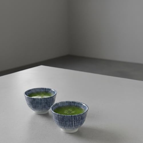 Japanese Tea Cups Green Tea Cup Yunomi Sendsn Tokusa, 3.7" 4.8 oz, Set of 2 - Image 3