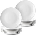 BTaT- White Dessert Plates, 8 inch, Set of 12, Small Plates for Appetizers by BrewToATea