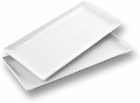 WishDeco Large Serving Platter Set of 2, Long Ceramic Serving Tray 16 Inch by WishDeco