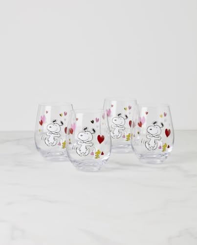Lenox Snoopy Valentine's Day Entertaining Collection, Tumbler Set, 4-Piece - Image 3