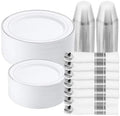 Goodluck 490 Piece Silver Plastic Dinnerware Set for 70 Guests by GoodLuck