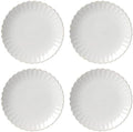 Lenox French Perle Scallop White Dinner Plate Set for 4 by Lenox