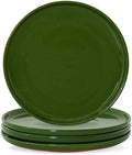 10.25-Inch Dinner Plates, Set of 4, Forest Glaze Green by Ruxmirae