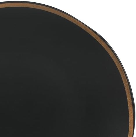 Gibson Elite Kings Road Double Plates and Bowl Organic Round Porcelain Dinnerware Set - Matte Black w/Gold Rim - Image 6