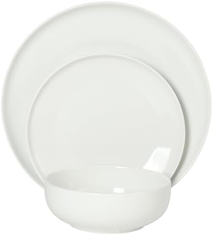 Gibson Home Havenstone 12-Piece Porcelain Dinnerware Set – Dinner Plates, Salad Plates & Bowls, Classic White Everyday Dish Set for Home, Kitchen, Microwave & Dishwasher Safe - Image 5