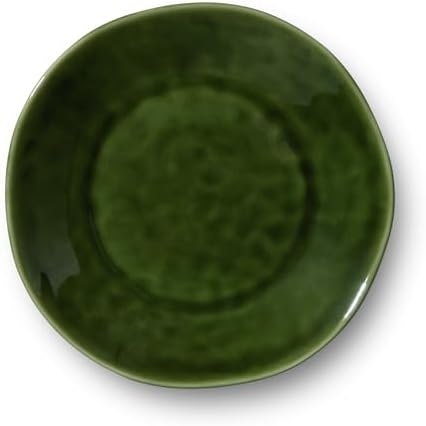 Verde 9-Inch Stoneware Salad Plate Set of 4 - Deep Green Tones with Textured Surface, Perfect for Salads, Appetizers, and Complements Olivia Collection by CERTIFIEDINTERNATIONAL