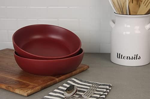 10 Strawberry Street Wazee Matte 9"/48oz Serving Bowl, Set of 2, Red - Image 3