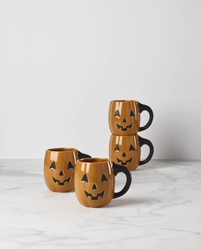 Lenox Halloween Figural Pumpkin Porcelain Mug Set for 4, 20oz - Image 2
