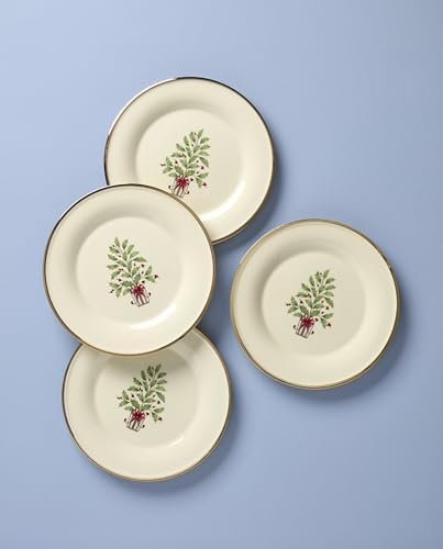 Lenox Holiday Christmas Tree Accent Plates, Appetizer Set for 4 - Image 3