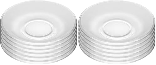 WHJY 6 pcs Clear Glass Plates, 5 inch Glass Plate Set, Small Dessert Plates Tea Plates Bulk (Pack of 2) by WHJY