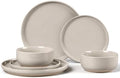 LIANYU Dinnerware Dishes Sets for 2, 6-Piece Stoneware Dinner Set, Ceramic Dining Bowls and Plates Crafted at 2400℉, Scratch Resistant, Microwave & Dishwasher Safe, Milky Brown by LIANYU
