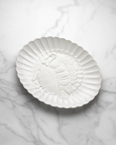 Lenox French Perle White 18in Large Serving Platter Carved Turkey Stoneware - Image 2