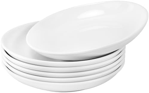 Ceramic Dessert Plates, 6 PCS, White, 9 Inch, Round by Unknown