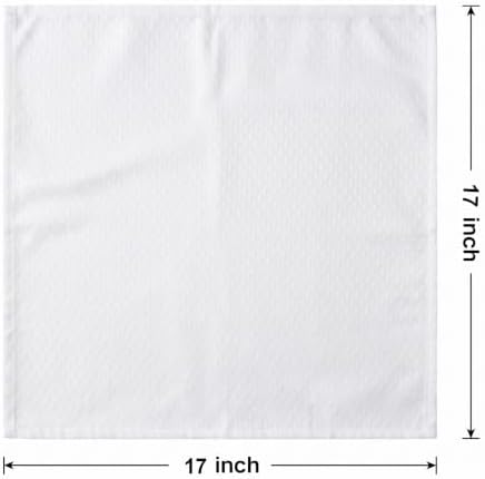 EHouseHome Jacquard Dinner Napkins, Set of 12, 17 x 17, White - Image 7