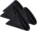 Wolkemer Set of 4 Black Cloth Napkins 17 x 17 Inches Solid Washable Polyester Dinner Napkins with Hemmed Edges for Dinners Parties Weddings Banquets Events Table Decoration by Wolkemer