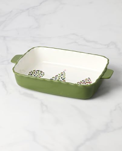 kate spade new york Evergreen Rectangular Scallop Christmas Baking Dish - Image 4