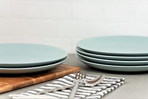 10 Strawberry Street Wazee Matte 10.5" Coupe Dinner Plate, Set of 6, Mineral Blue - Image 2