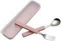 VANRA 2-Piece Children Flatware Set 18/10 Stainless Steel Child Tableware Set Silver Cutlery Set Silverware Dinner Utensils Spoon Fork Set with Travel Case for Kids (Chrome Finished) (Pink) by VANRA
