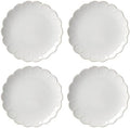 Lenox French Perle Scallop Accent Plates, Appetizer Plate Set for 4 by Lenox