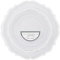 PLASTICPRO 64 Pack Elegant Disposable Plastic Plates Combo Set Includes 32 Dinner Plates and 32 Salad Plates Heavy Duty Fancy Party Plates Clear & White Contemporary Design by PLASTICPRO