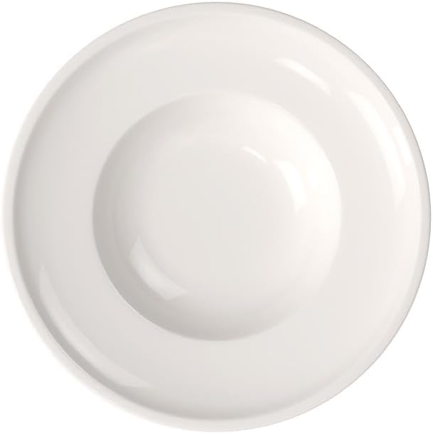 Villeroy & Boch Artesano Original Collection Wide-Rimmed Deep Plate, 9.75 in Diameter, 10 oz Capacity, Premium Porcelain, Made in Germany, Rich, Creamy White