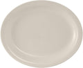 Tuxton China TNR-014 Platter, 13-1/4" x 10-1/2", Oval, Narrow Rim, Microwave and Dishwasher Safe, Oven Proof, Fully Vitrified, Ceramic, Nevada, American White/Eggshell, Pack of 12