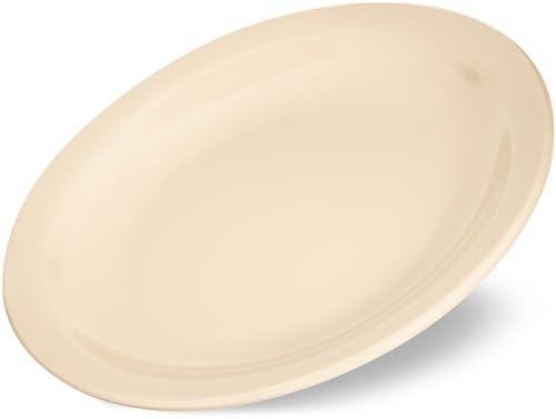 Carlisle FoodService Products Kingline Reusable Plastic Plate Appetizer Plate for Home and Restaurant, Melamine, 5.5 Inches, Tan, (Pack of 48) - Image 2