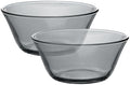 STP GOODS Glass Dinner Plates Set of 2 – Borosilicate Salad & Soup Plates, Transparent Glass Serving Plates for Pasta, Bread, Dessert & Appetizers, Dishwasher Safe Tableware (Gray 2 pcs) by STP-Goods