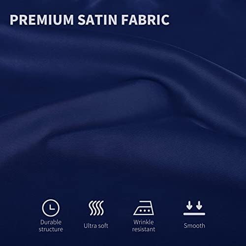 Aneco 16 Pack Square Satin Napkin Bright Silk Table Napkin Soft Smooth Fabric Table Napkin for Wedding Banquet Party Decoration, Navy Blue, 20 x 20 Inch - Image 4