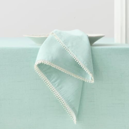 Lenox French Perle Solid Napkins, Set of 4, Ice Blue - 19" W x 19" L - Image 3