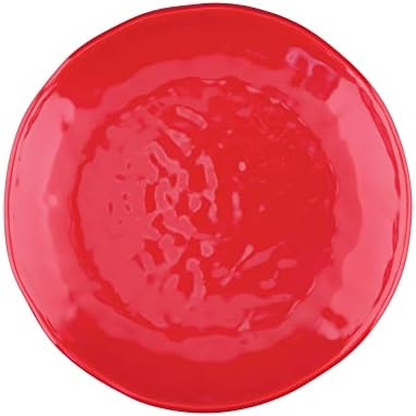 UP Holiday Red Melamine Round Dessert Plates, Small Serving Plates, Christmas Decorations, for Appetizer, Snacks, and Side Dishes, Red, 6 Inch, Set of 4 - Image 3