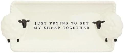 Mud Pie White Stoneware Sheep Farm Everything Plate by MudPie