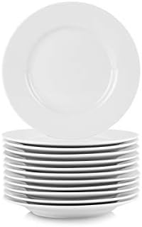 10 Strawberry Street 6" Catering Round Appetizer Plate, Set of 12,White by 10StrawberryStreet