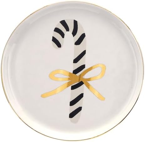 Santa Barbara Design Studio Christmas Appetizer Plates - Set of 4 Small Ceramic Plates, 5.25" Diameter, Candy Cane - Image 2