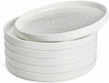 Sweese Porcelain Flat Dessert Plates Set of 6-7.8 in Salad White Plates by Sweese