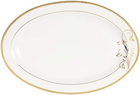 Lorren Home Trends La Luna Bone China 57-Piece 24K Gold Floral Design Dinnerware Set, Service for 8 - Image 4