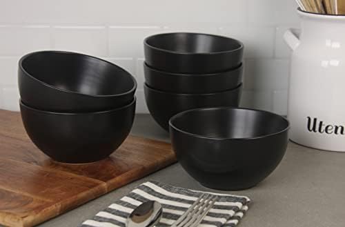 10 Strawberry Street Wazee Matte 5.5"/16oz Cereal Bowl, Set of 6, Black - Image 4