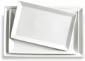 MIECOO Large Serving Platters, 16/14/12 Inch White Serving Trays Set, Rectangular Porcelain Plates for Party, Wedding, Birthday, Entertaining, Food, Appetizer, Fruit, Sushi, Dessert, Set of 3 by MIECOO+MIECOO