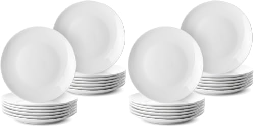 BTaT- White Dessert Plates, 8 inch, Set of 12, Small Plates for Appetizers (Pack of 2) by BrewToATea