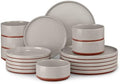 LIANYU 18 Piece Dinnerware Set for 6, Modern Style Stoneware Dinnerware Set by LIANYU