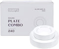 SETUP [Case of 240 Combo White Plastic Plates - Premium Heavy-Duty 50 Disposable 10.25" Dinner Party Plates and 50 Disposable 7.5" Salad Plates for Wedding, Party, and All Occasions by SETUP