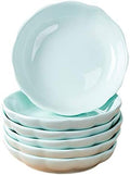 Sizikato 6pcs Light Blue Porcelain Snack Plates, 4-Inch Flower-Shaped Appetizer Plate Dipping Bowl. by Sizikato