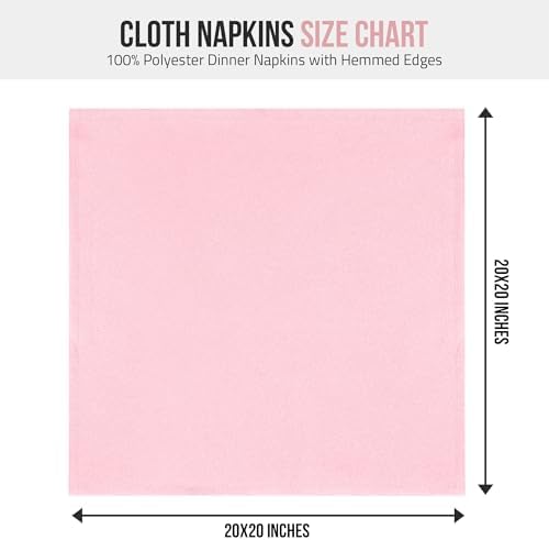 Utopia Home [12 Pack, Pink] Cloth Napkins 20x20 Inches, 100% Polyester - Image 3