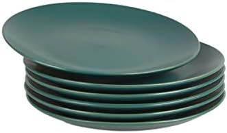10 Strawberry Street Wazee Matte 8.25" Coupe Salad Plate, Set of 6, Emerald Green - Image 2