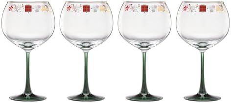 Lenox 898401 Nutcracker Ballet Balloon Wine Glasses, Set of 4, Christmas, Stemware, Festive Holiday by Lenox
