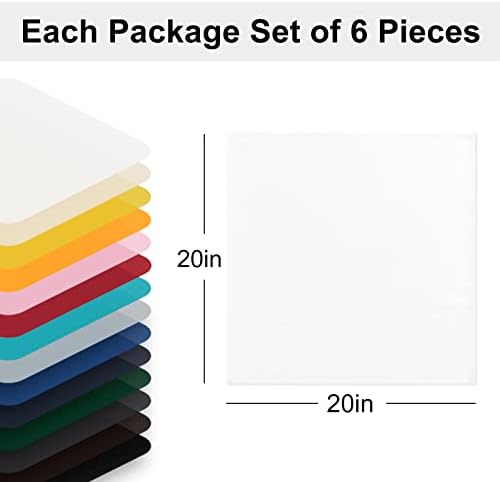 Hiasan Cloth Napkins Set of 6, 20 x 20 Inch, White - Image 5