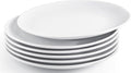 6 PCS 10 Inch White Ceramic Appetizer Plates, Round by Dyrfolm