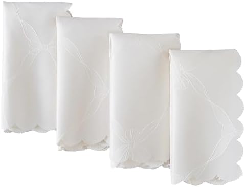 Newbridge Holiday Ribbons Bows Ivory Napkins, Set of 4 by HomeBargainsPlus