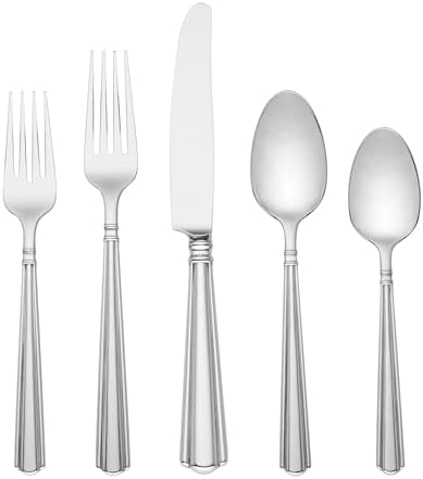 Lenox Amber Hill 65-Piece 18/10 Silverware Set for 12, Flatware by Lenox