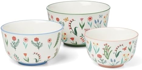 Oneida First Blooms Porcelain Nesting Bowls, Set of 3 - Image 3
